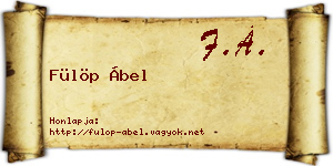 Fülöp Ábel névjegykártya